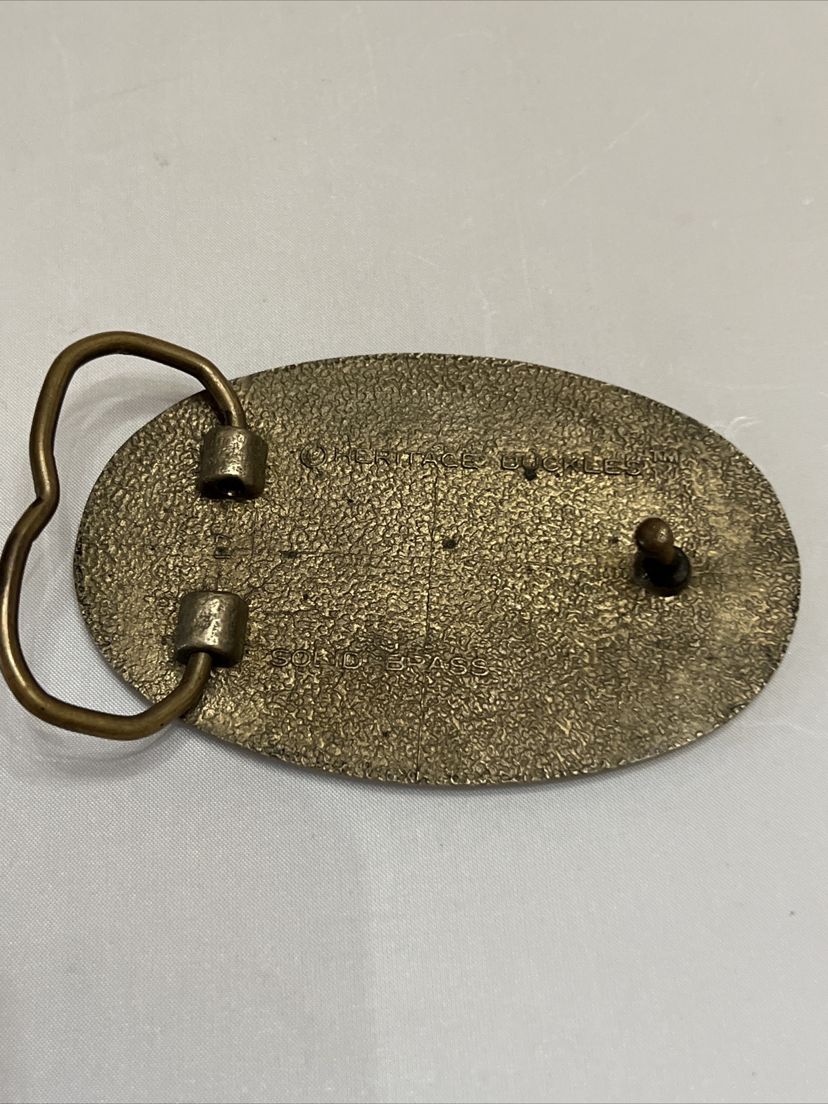 Vintage Heritage Buckle Heavy Duty Solid Brass Oval Fish Belt Buckle