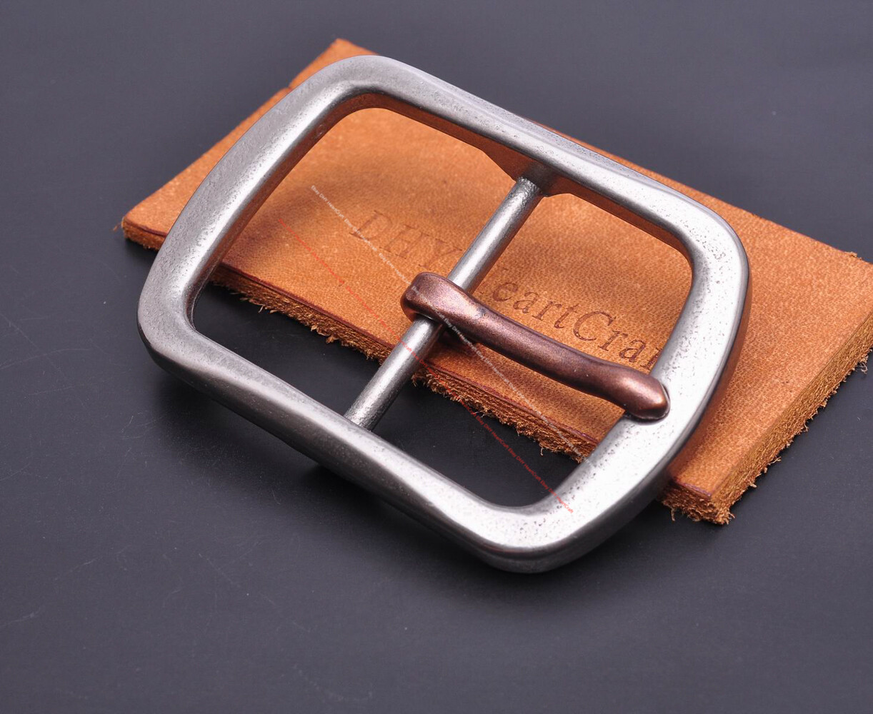 38mm Western Retro Solid Stainless Steel Leathercraft Heel Bar Jeans Belt Buckle