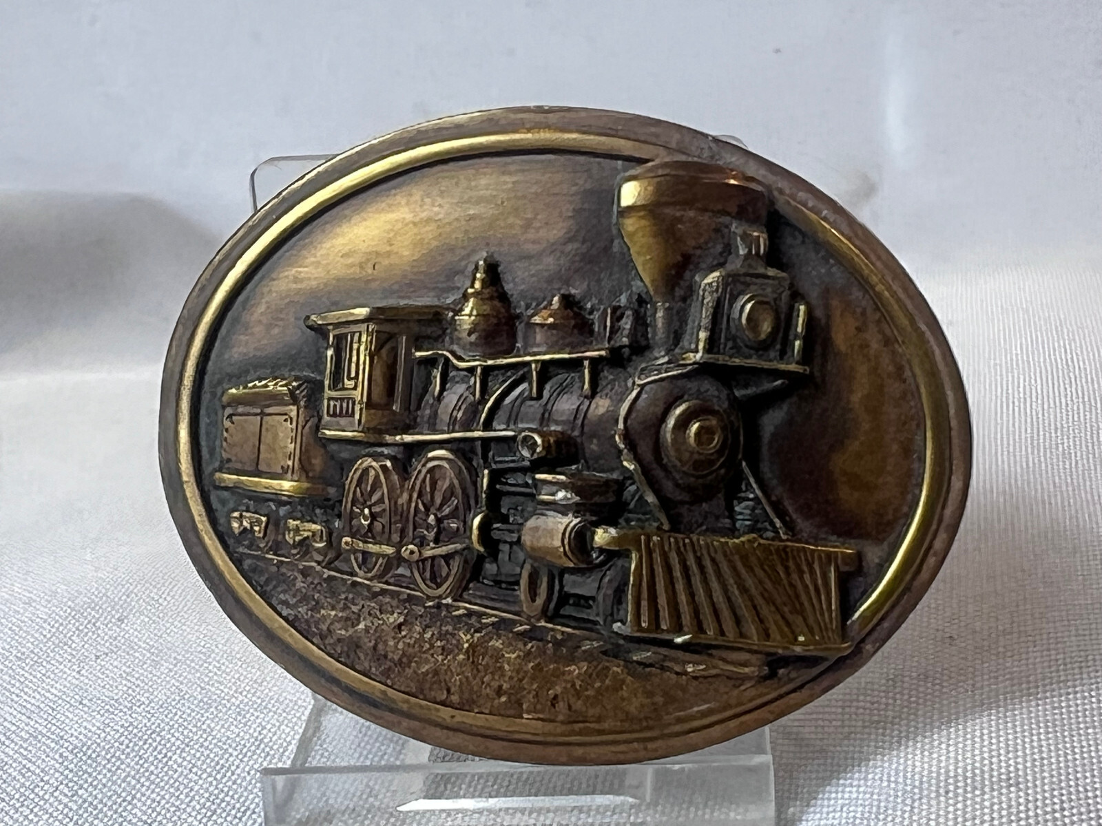 1984 Belt Buckle Bergamot Brass Works Train Steam Locomotive L-143 Rail Road
