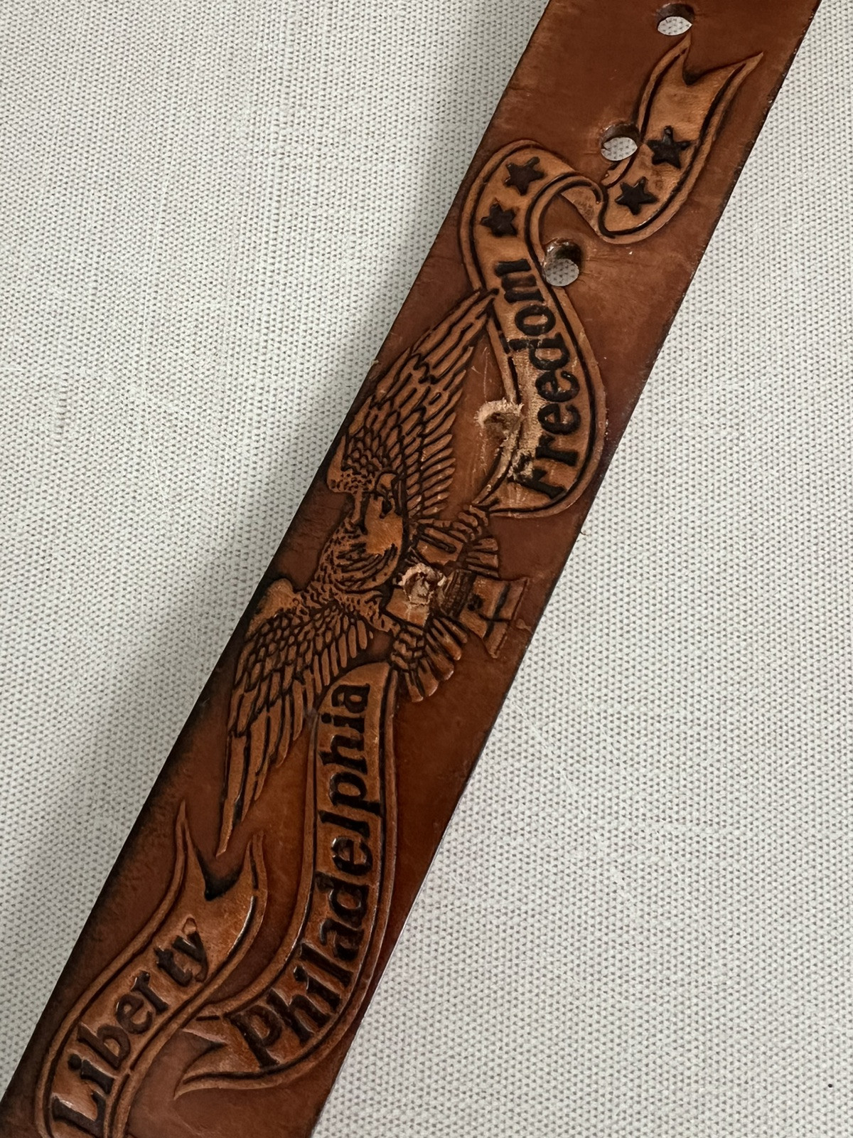 USA commerative 200th anniversary leather belt & buckle, Sz M 34-36, America!