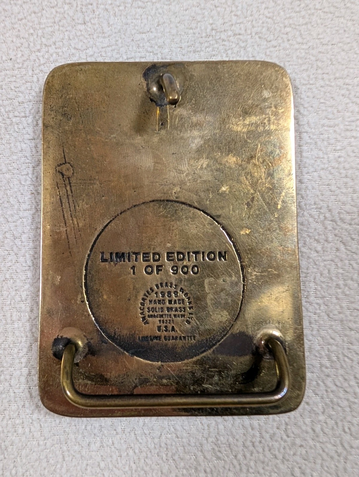 Vintage Rocky Mountain Brake Supply 1989 10th Anniv Belt Buckle Anacortes Brass