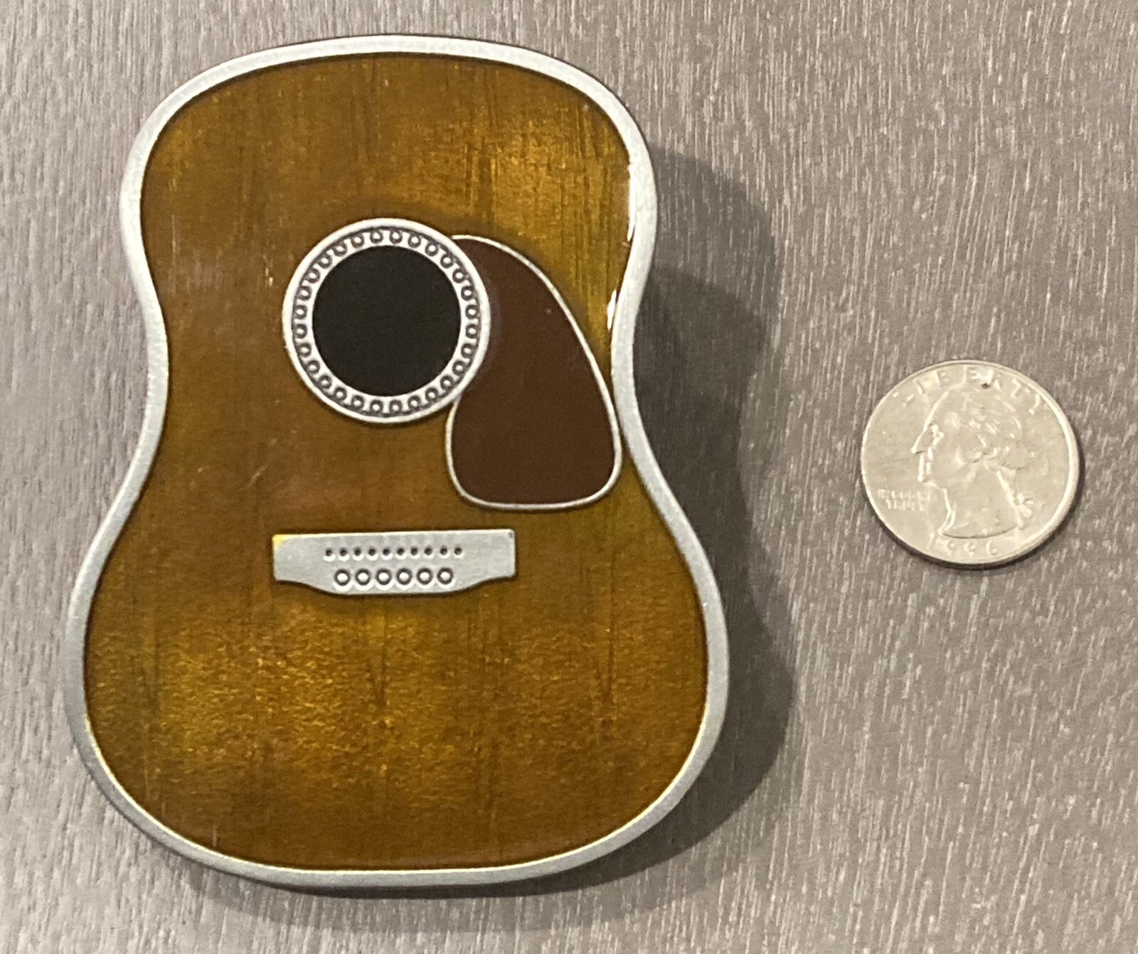 Acoustic Dreadnaught Guitar BELT BUCKLE 3.5” Bluegrass Rock Music