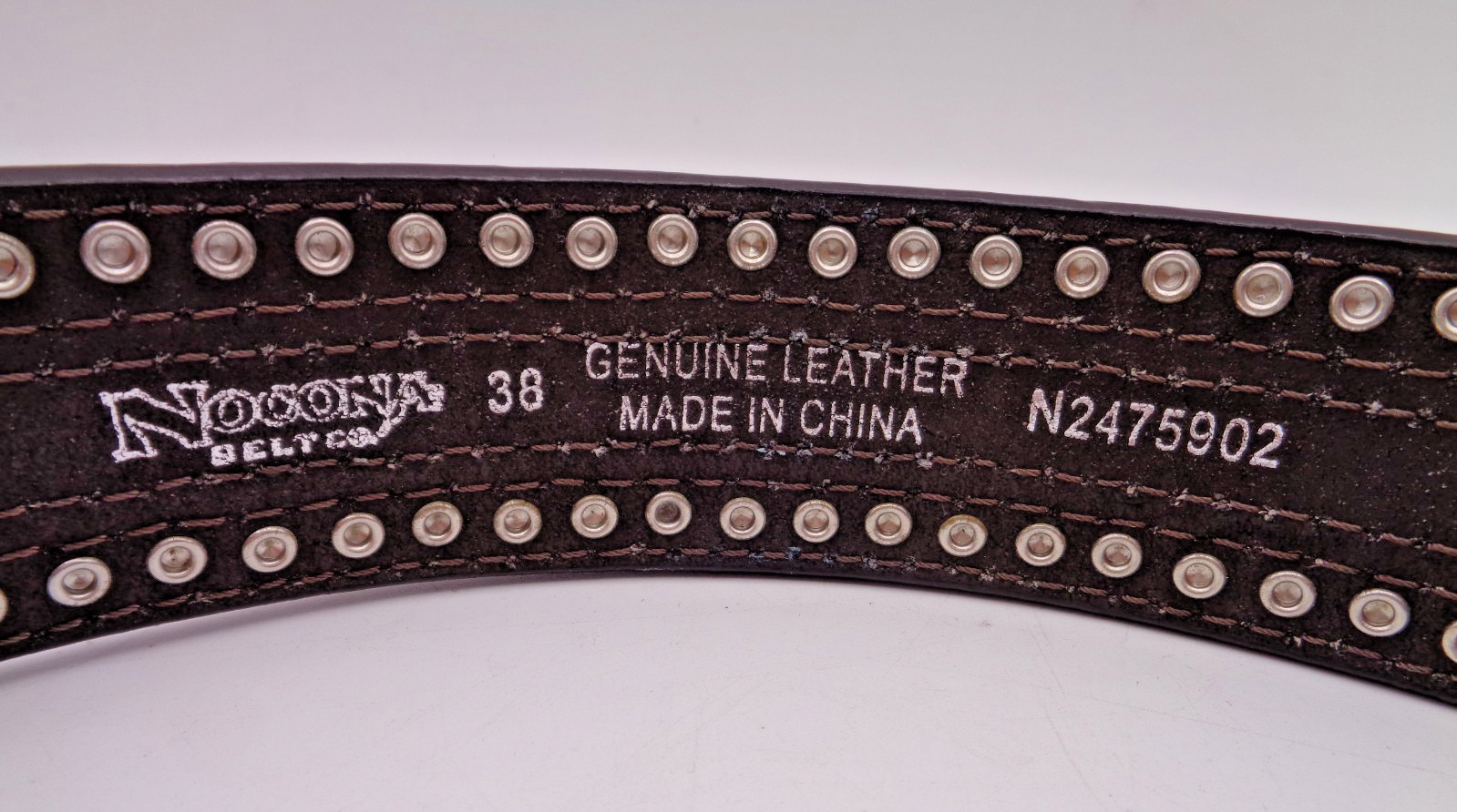 NOCONA BELT + BUCKLE – NORTH CAROLINA – FIRST IN WINGS – Made In USA – Size 38