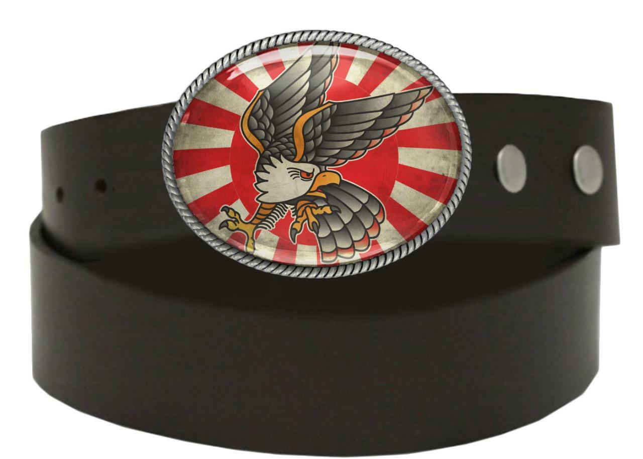 Vintage Eagle Belt Buckle – Traditional Tattoo Flash Handmade Accessory – 736