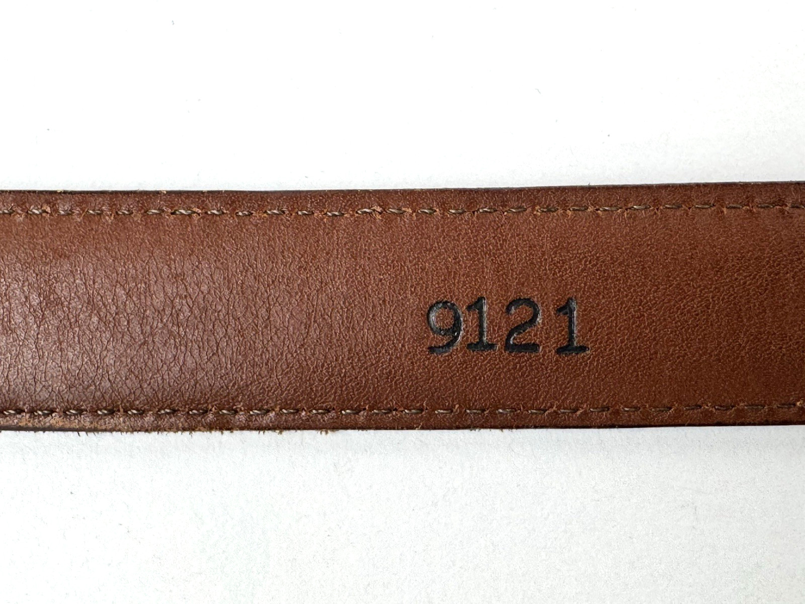 Dooney & Bourke Belt Mens Size 36 Dark Brown Calf Leather Brass Buckle 9121