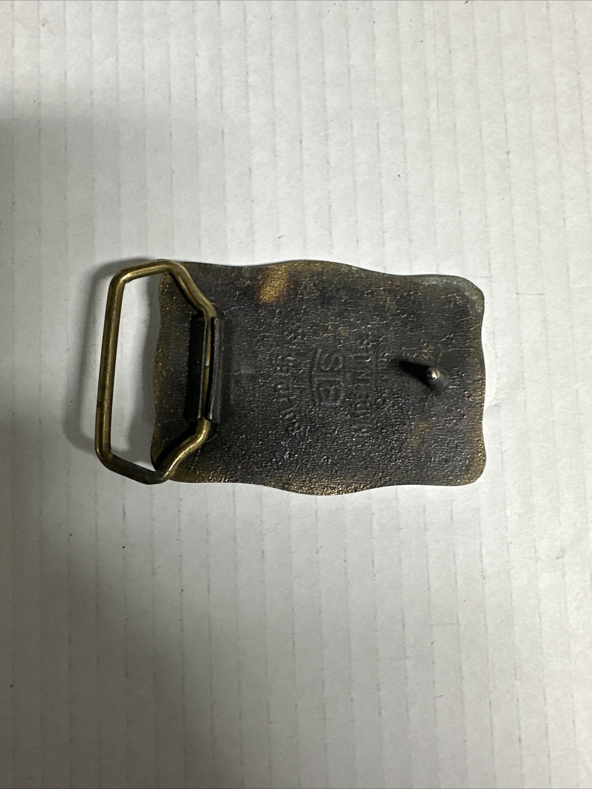 Vintage 1978 BTS Solid Brass Deer in the Woods Belt Buckle