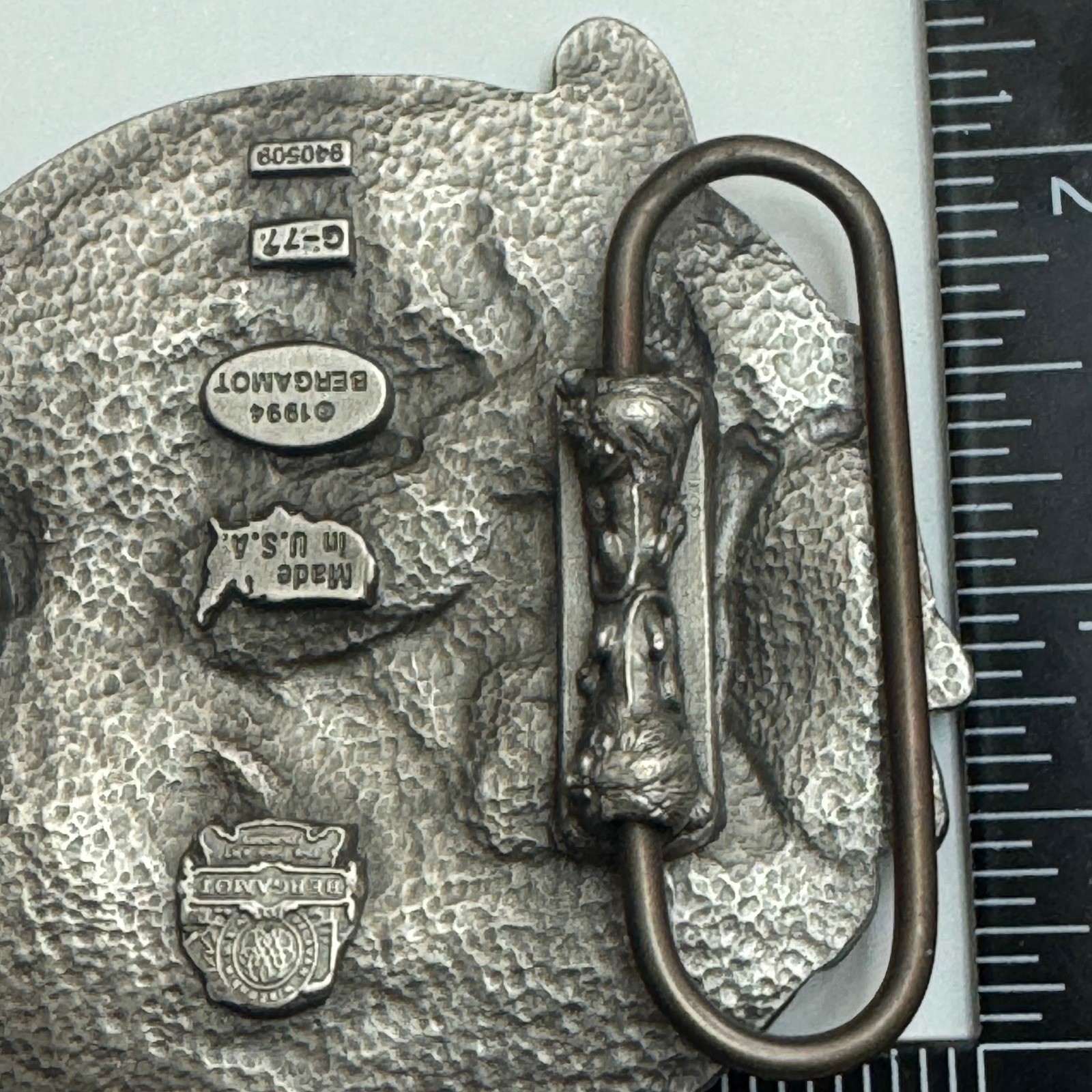 Bergamot 1994 Toon Time Cat Belt Buckle Pewter Made in USA G 77
