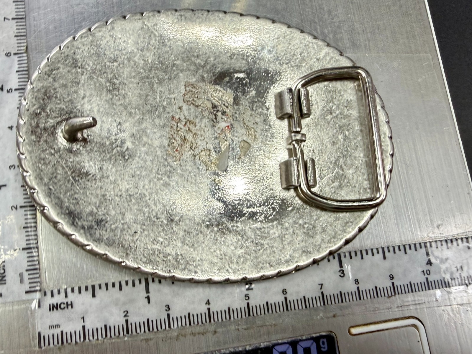 Union Jack UK British Flag Bling 80&rsquo;s Belt Buckle – Missing Rhinestone