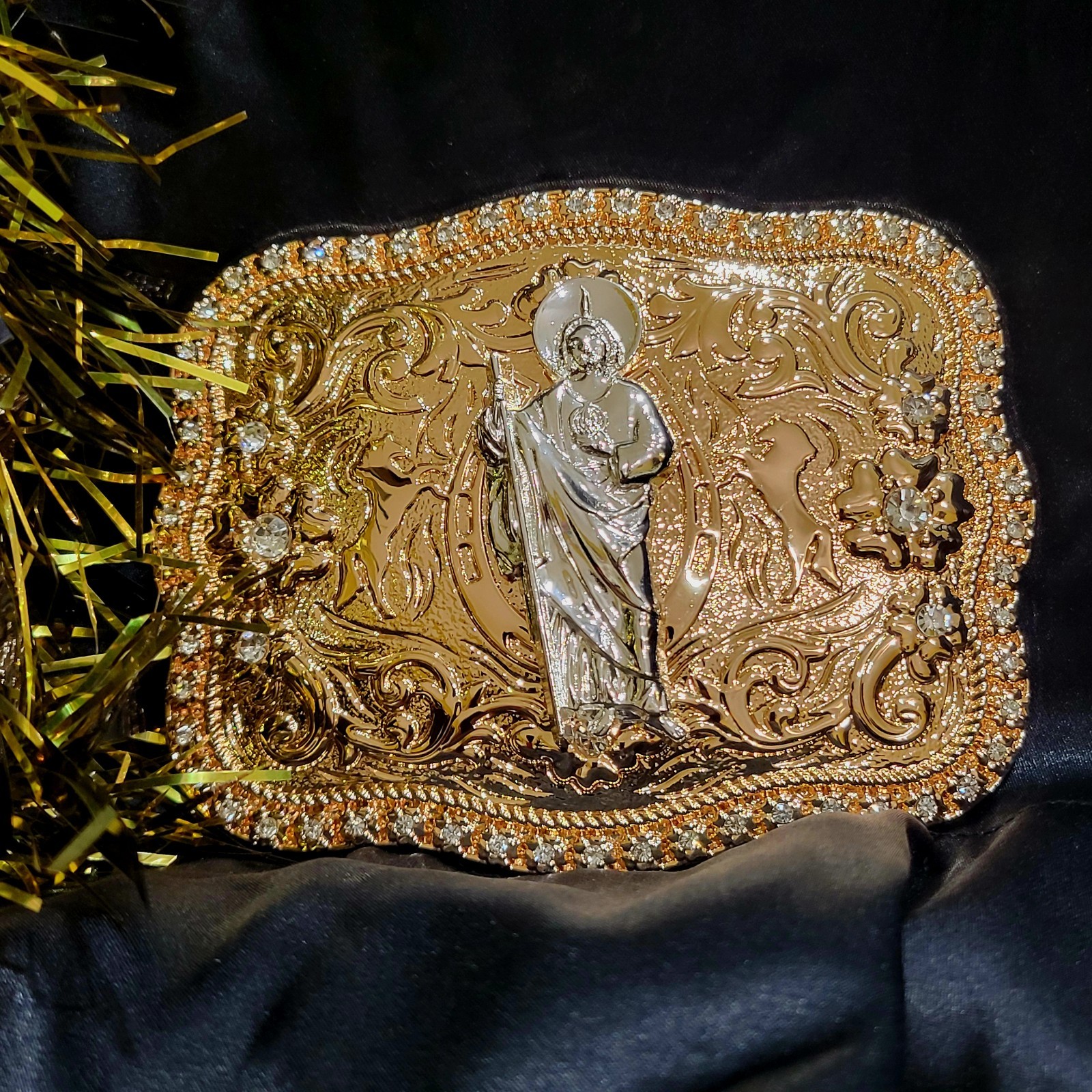 Saint jude San Judas Western belt Buckle Rose Gold Silver Heavy Zinc Alloy