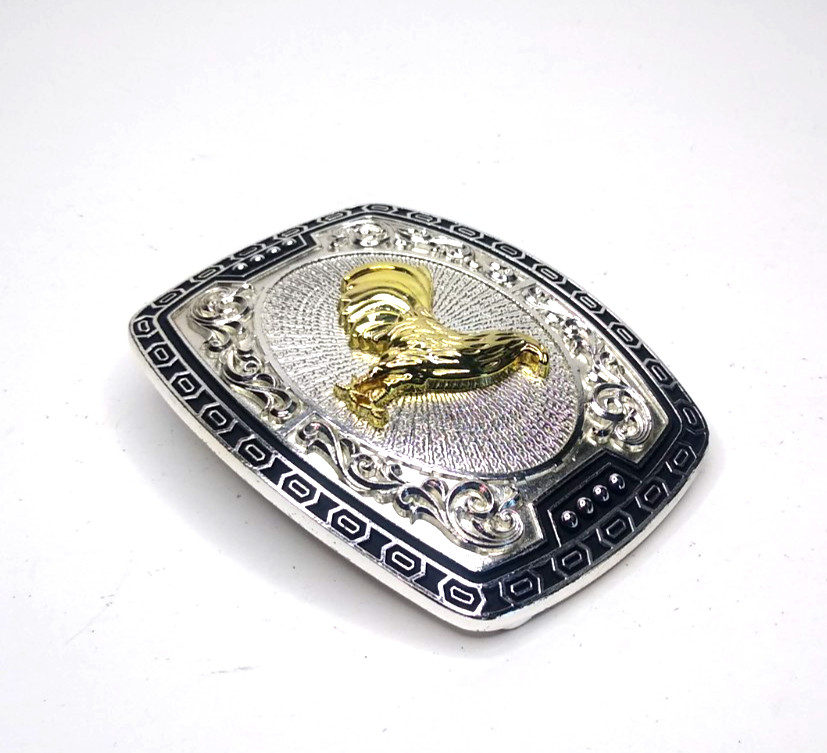 Rooster Western Cowboy Belt Buckle Hebilla Vaquero Rodeo Gallo Del Cielo, Silver