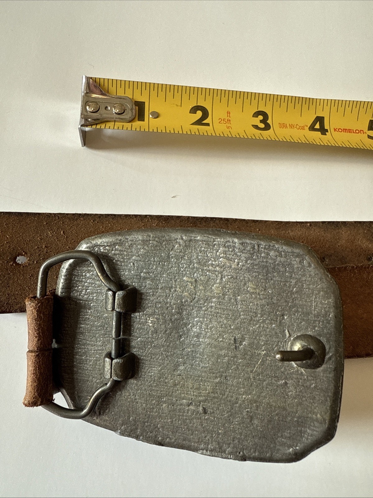 Vintage Masonic Shriner Belt & Buckle – Sword & Crescent Design – Leather Belt