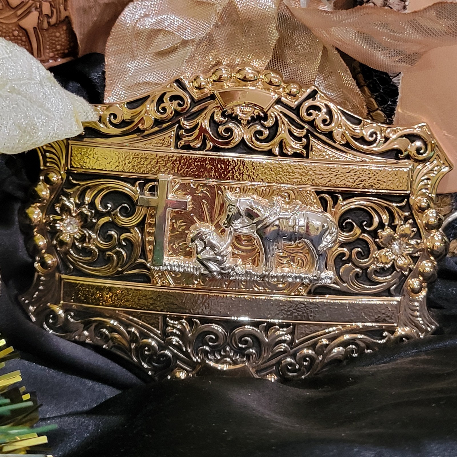 Praying Cowboy Western belt Buckle Rose Gold Silver Heavy Zinc Alloy