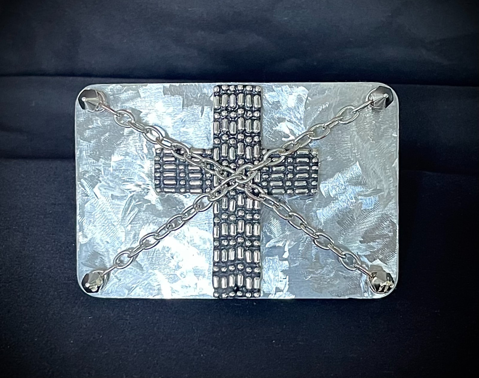 “Marked by the Cross” Belt Buckle Gothic Industrial Cross OOAK Darren McNeese