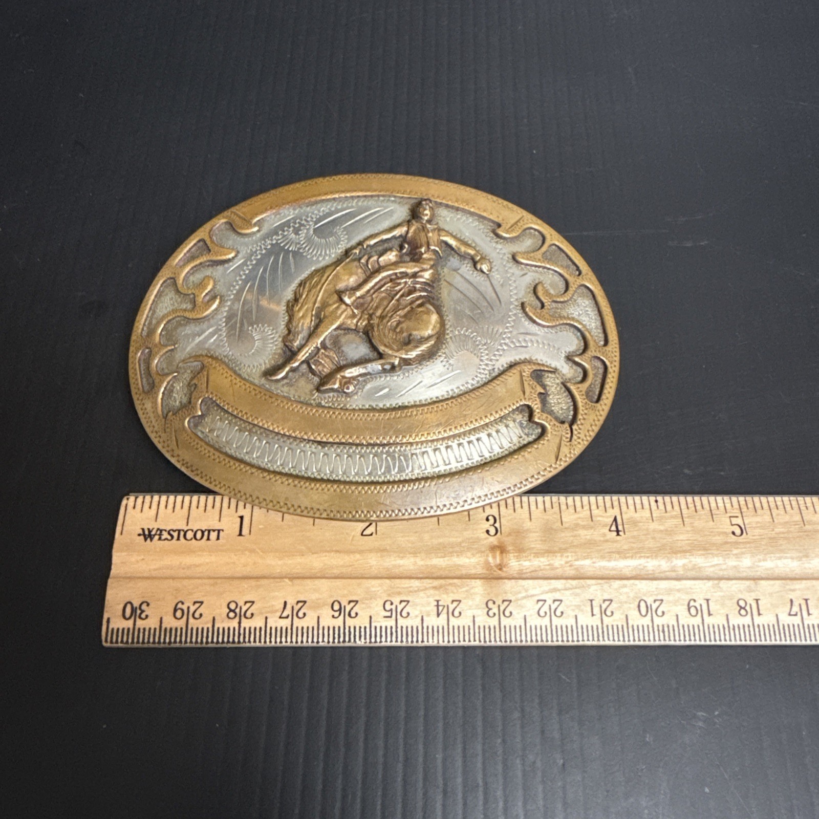 Vintage Johnson and Held 100% Handcrafted Rodeo Roping Belt Buckle- Signed-NICE