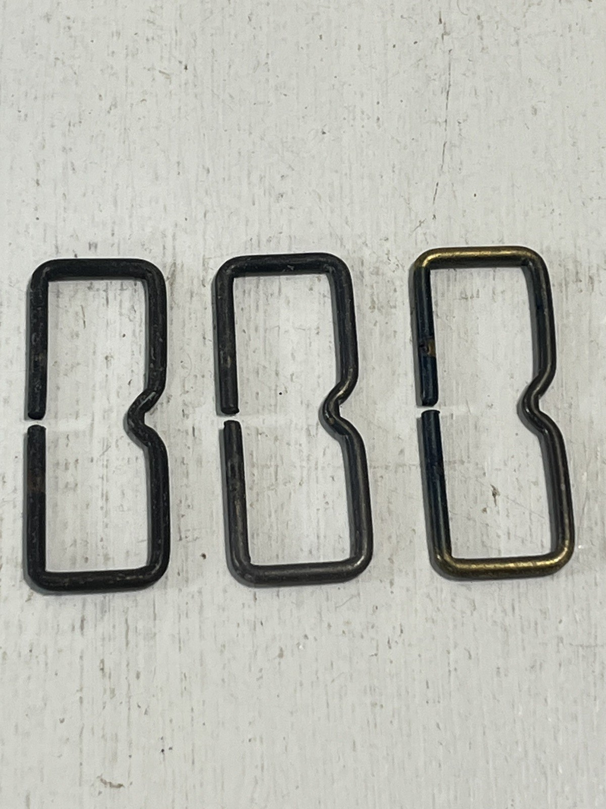 – (3) Belt Buckle Loop Replacement Steel Bronze Looking Up To 1 5/8 Belt