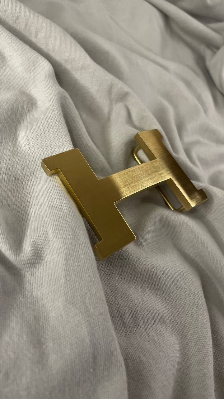 H 38-40mm 1.5` Belt Buckle Gold Tone H Replacement Buckle