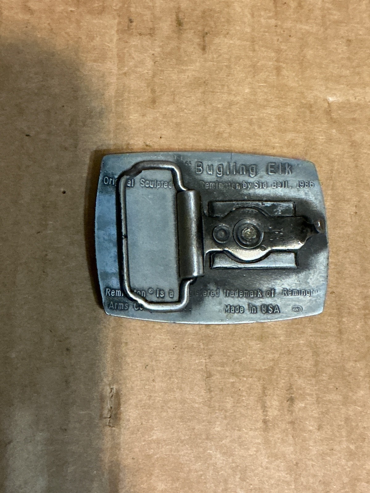 Used Colorful Metal Alloy Remington Arms Bugling Elk Belt Buckle