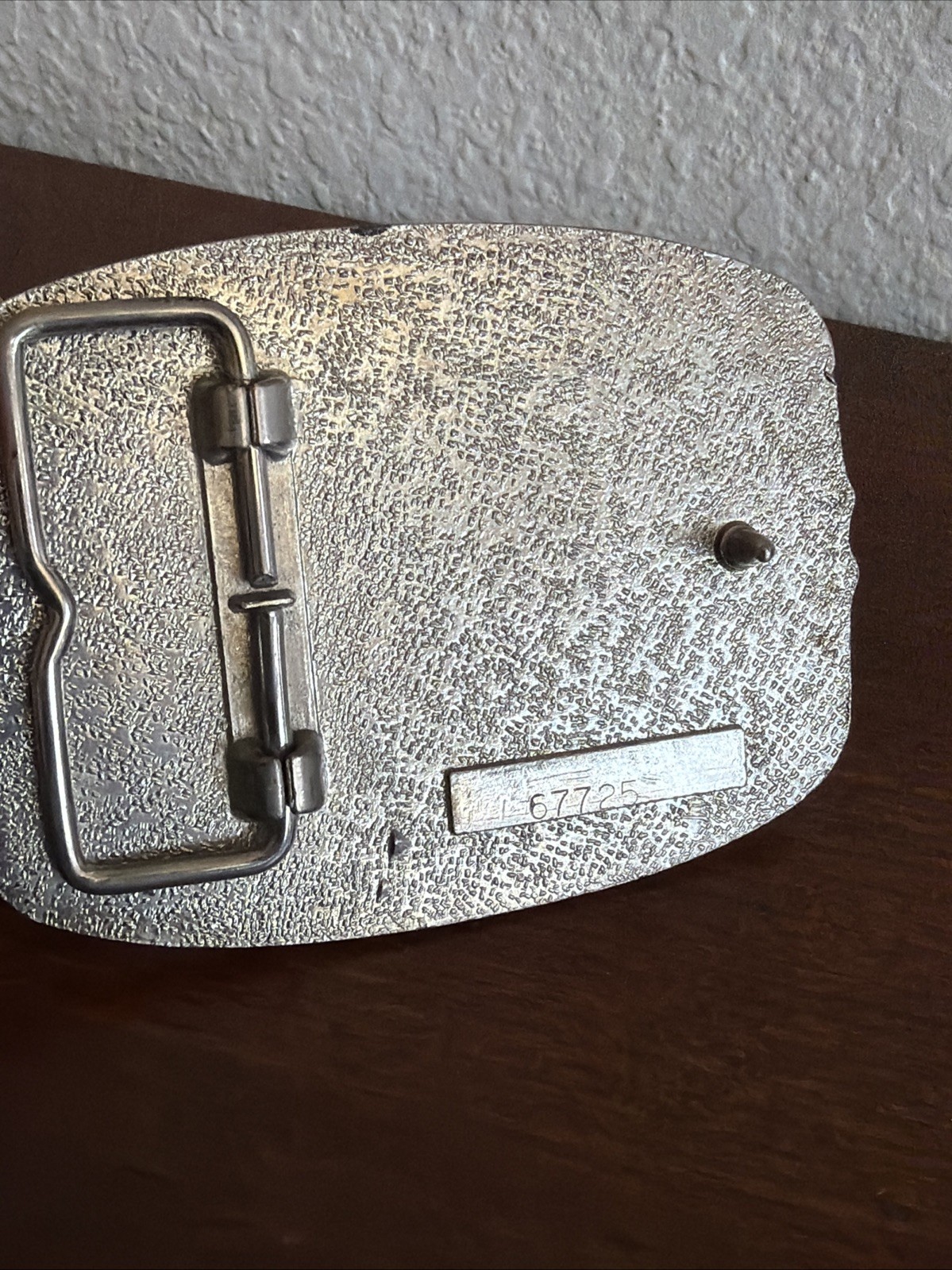 Vintage 70s WESTERN SILVER & GOLD TONE METAL BELT BUCKLE SOARING AMERICAN EAGLE