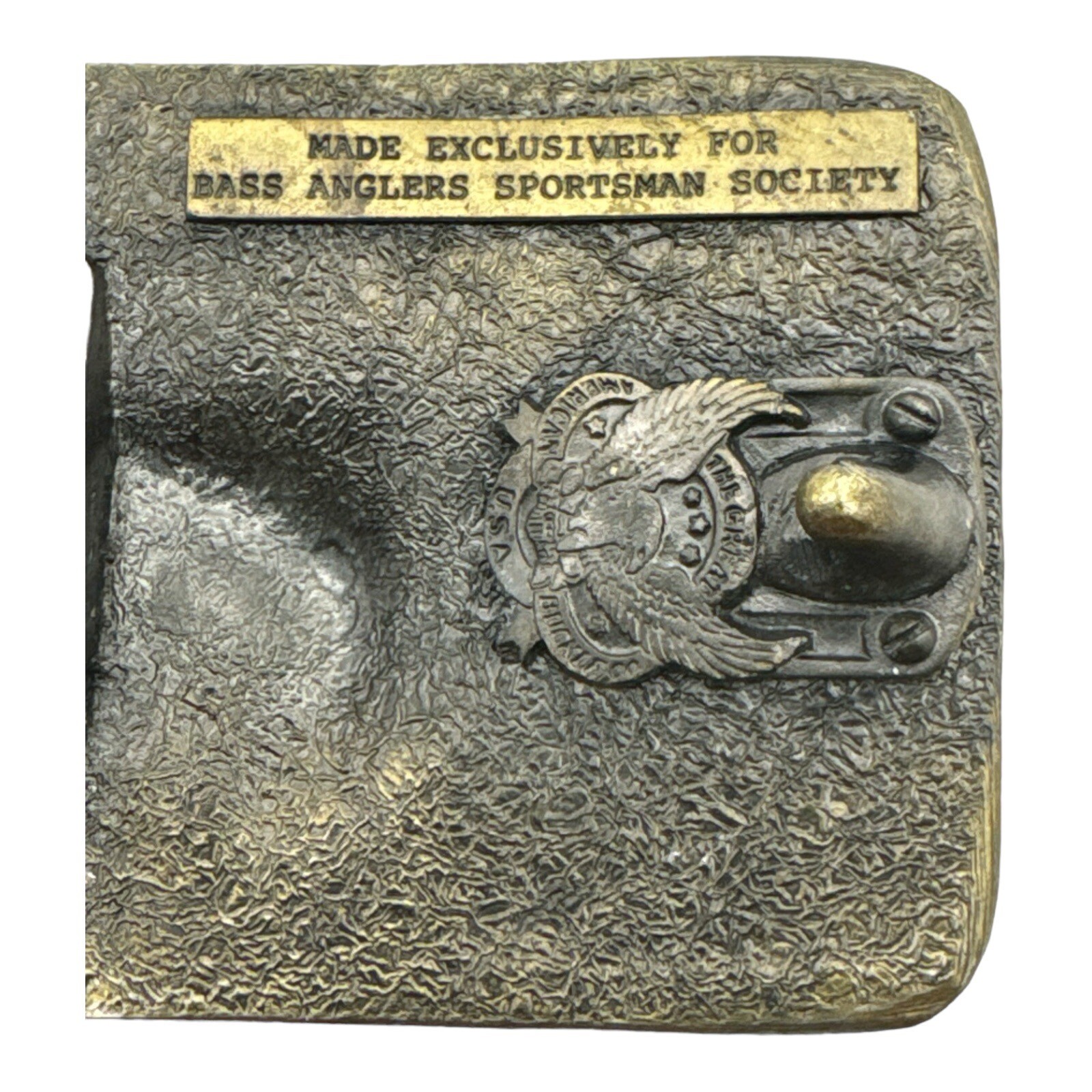 Belt Buckle Vintage 1988 BASS Bass Anglers Sportsman Society Brass USA Made
