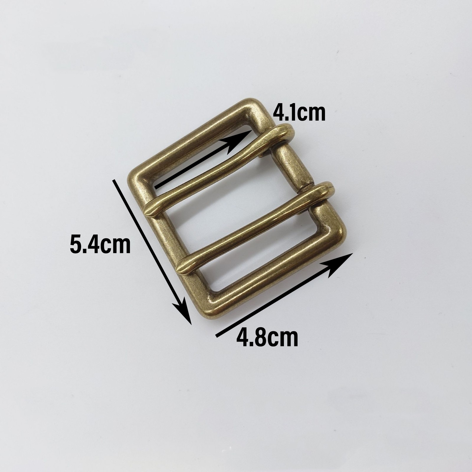 Men Retro Brass Double Tongue Pin Prong DIY Metal Belt Buckle Fits 40MM Straps