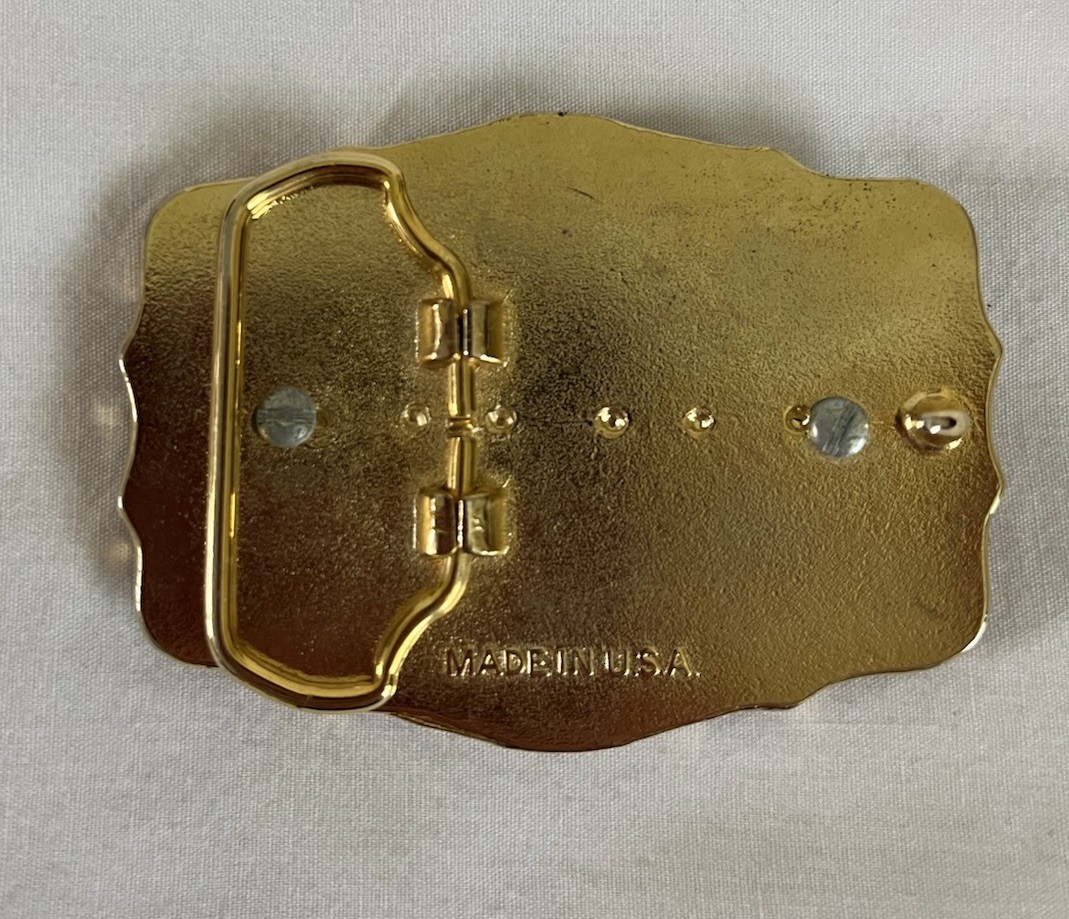 Vintage Western Style Belt Buckle with Intricate Initial Motif Letter M USA