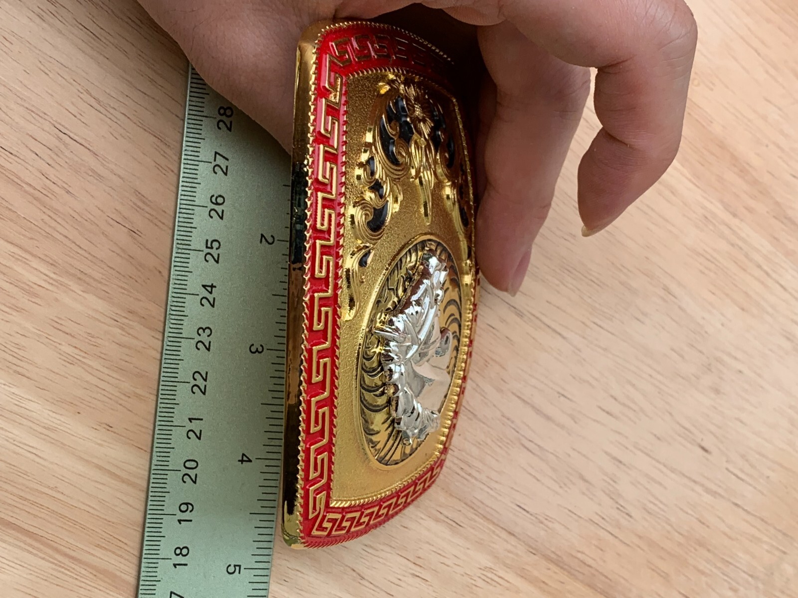 Western Buckle Gold Silver Red Horse Head Buckle Cowboy 2 » Hebillas Vaqueras
