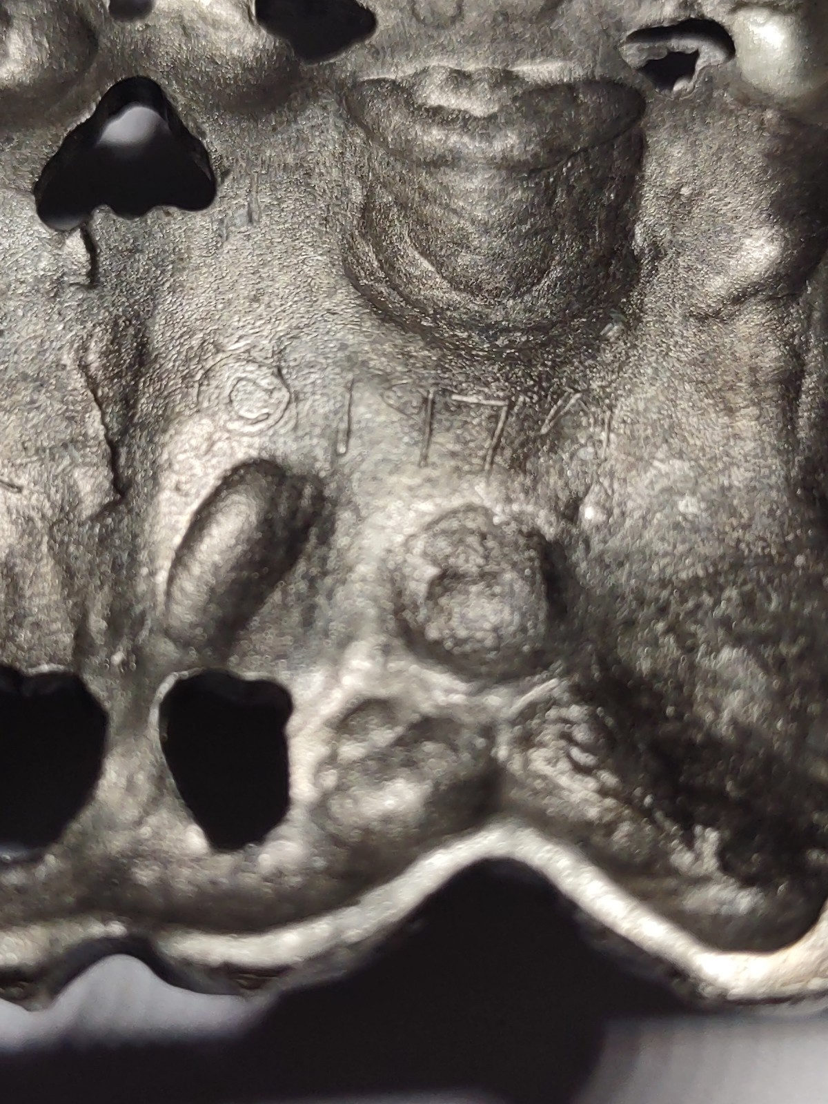 Vintage Synek Laughing Gargoyle Pewter Buckle Rare Gothic Satyrs 1970
