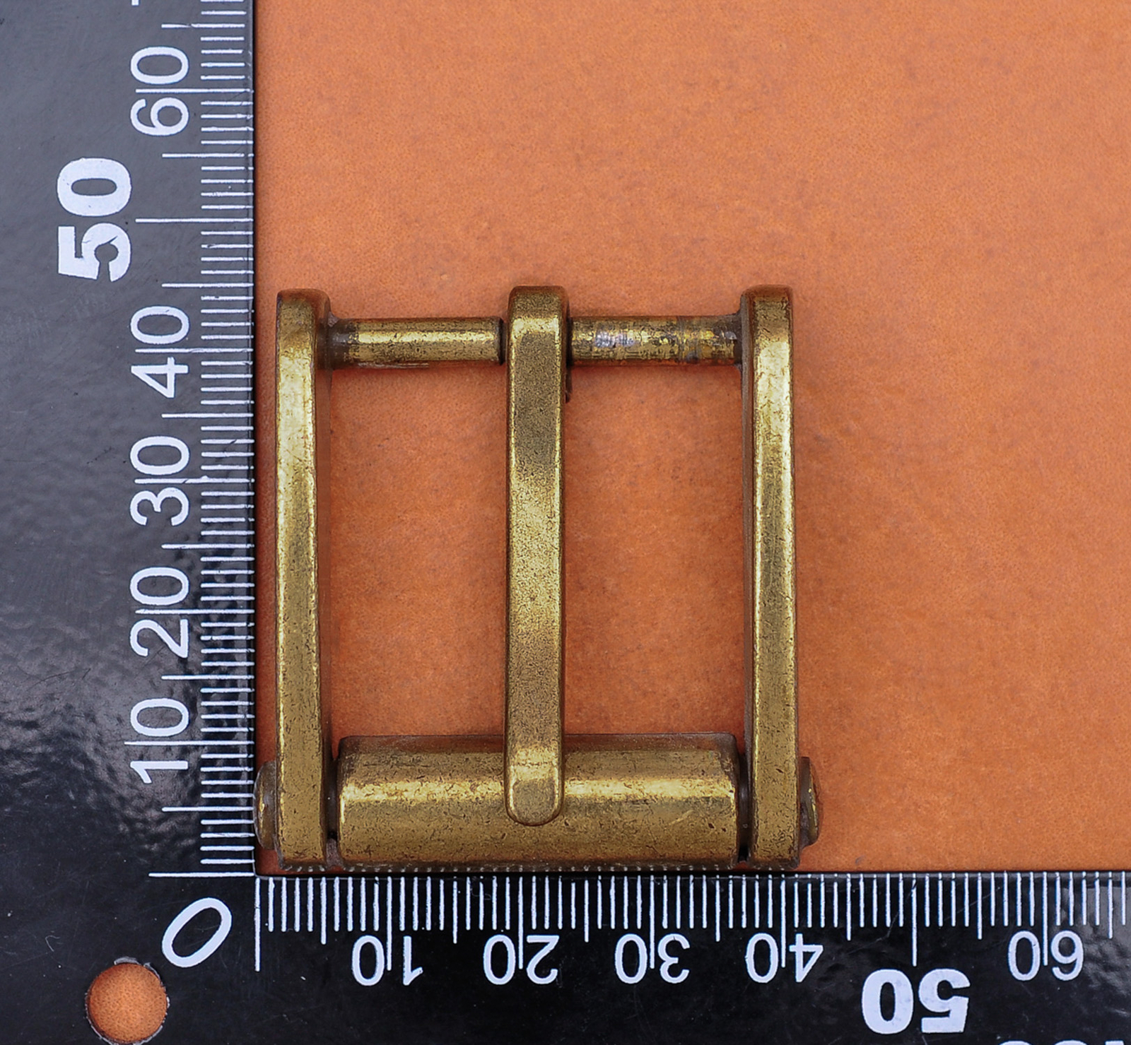 Novelty Mens Retro Solid Brass Single Prong Pin Metal Roller Belt Buckle 32mm