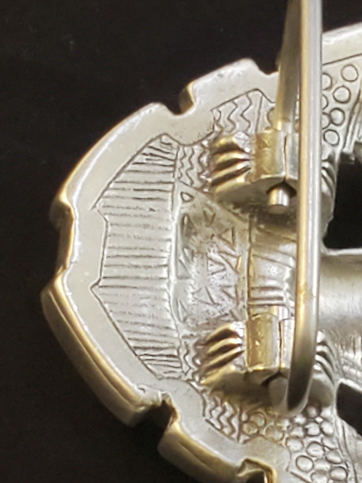 Diamond Cut Pewter Man Riding Horse Belt Buckle