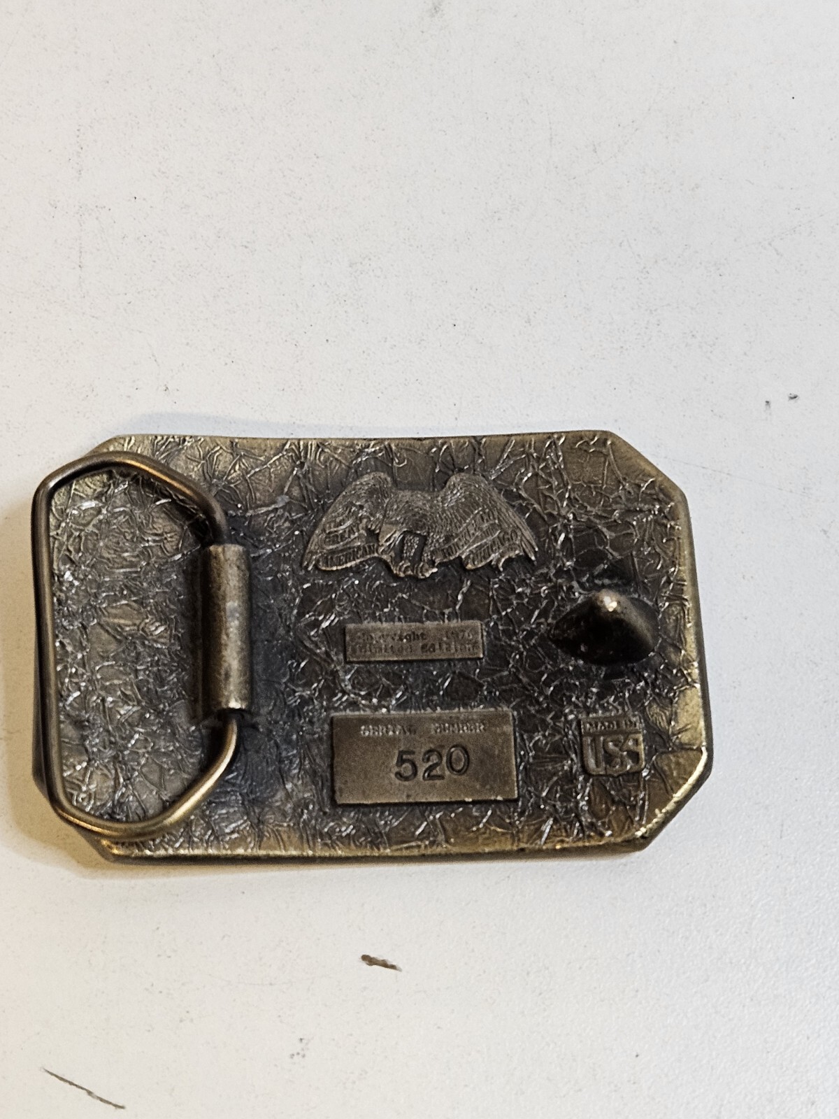 VTG Deer Hunting Belt Buckle 1976 Rectangle 3.25 By 2.25 in Number 520 Made USA