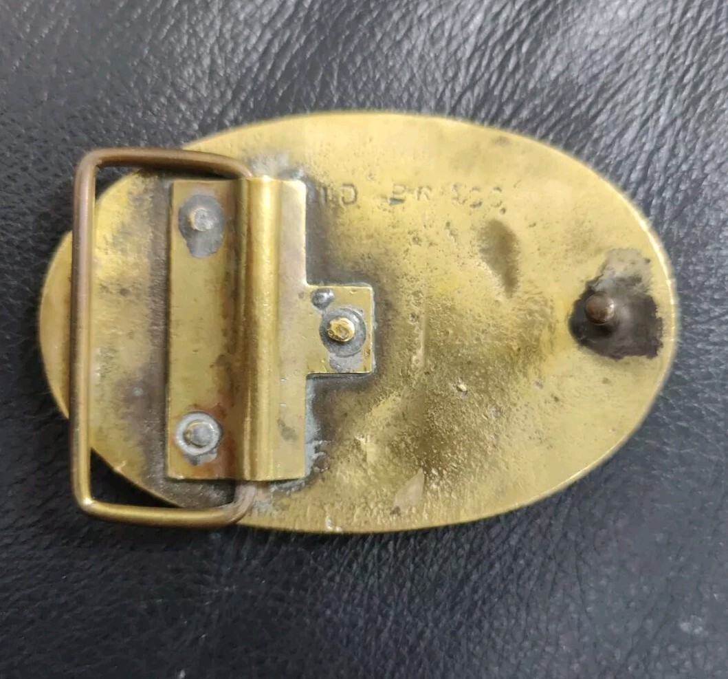 SOLID BRASS BELT BUCKLE, VINTAGE