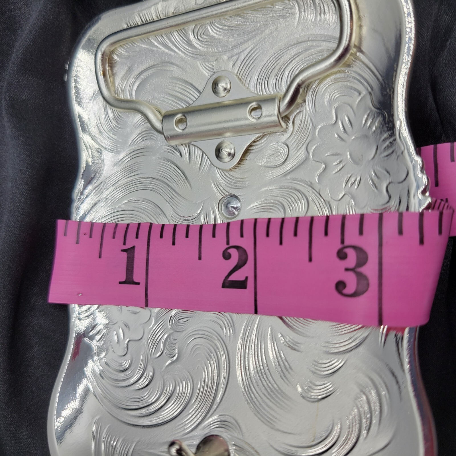 Running bull Western belt buckle silver and rose tone zinc alloy
