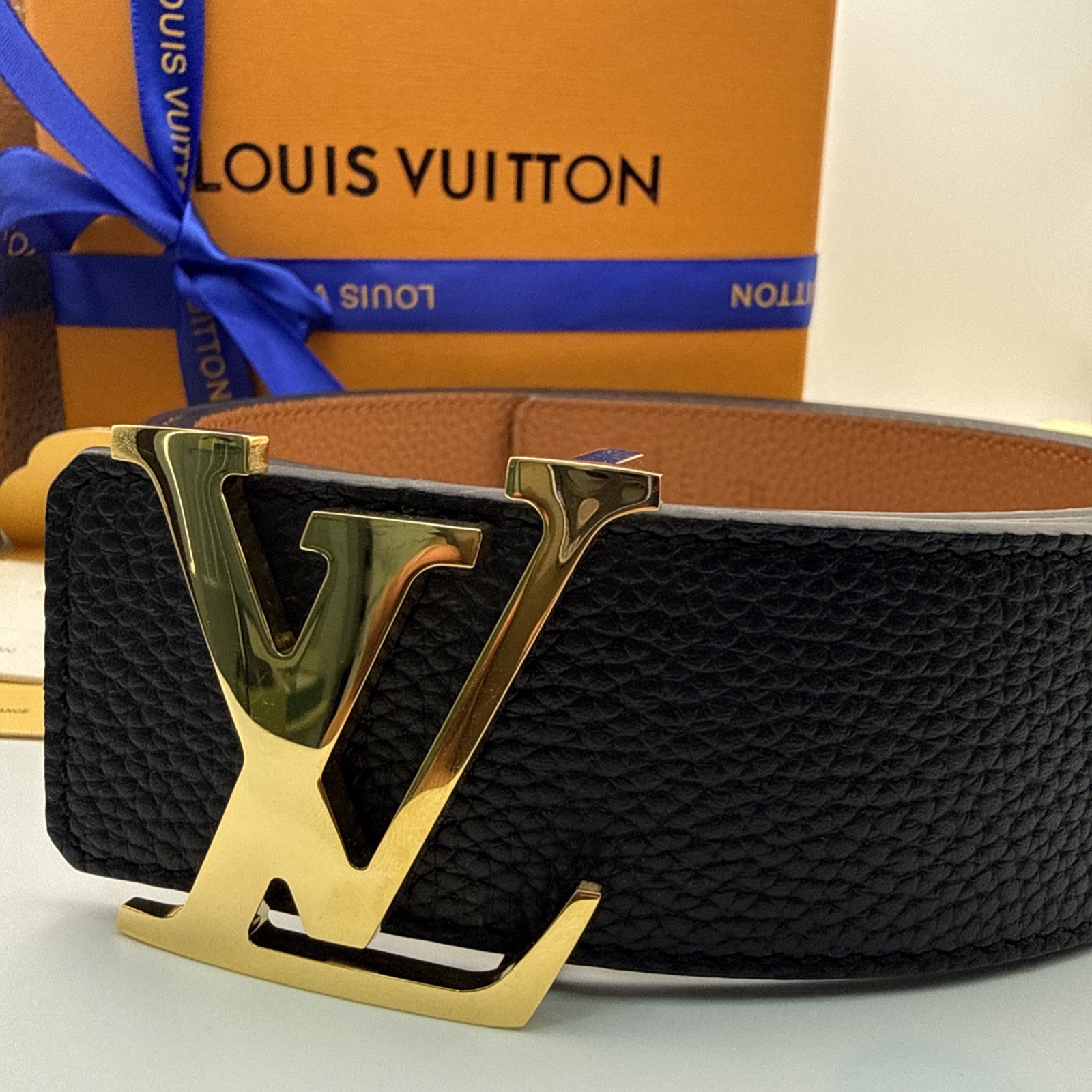 Louis Vuitton Belt M9151 Black Leather 434506