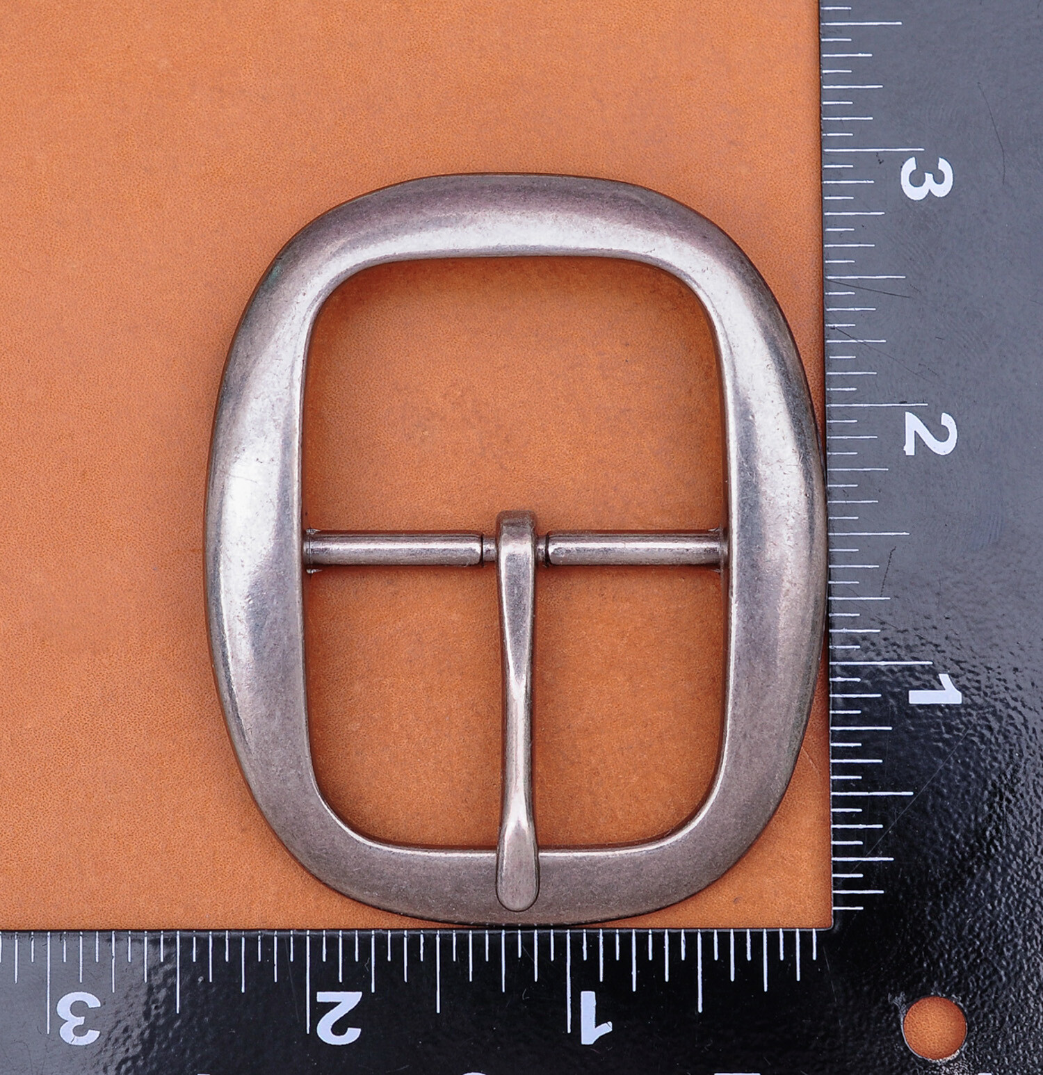 DIY Heavy Strong Center Bar Pin Belt Buckle Silver Plated Fit 40mm Leather Strap