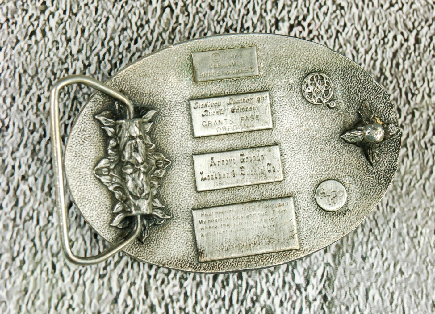 Bergamot Brass vintage Chief Joseph enamel on metal western belt buckle