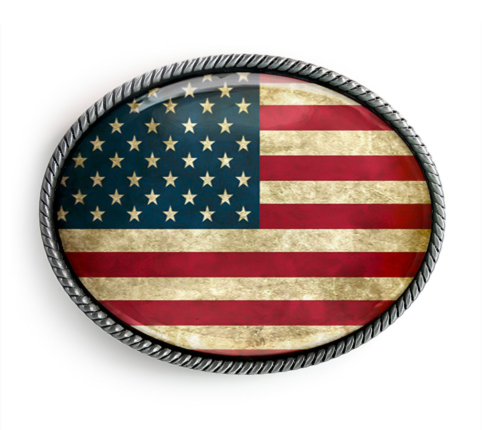 American Flag Belt Buckle – USA Grunge Art Handmade Buckle – 330