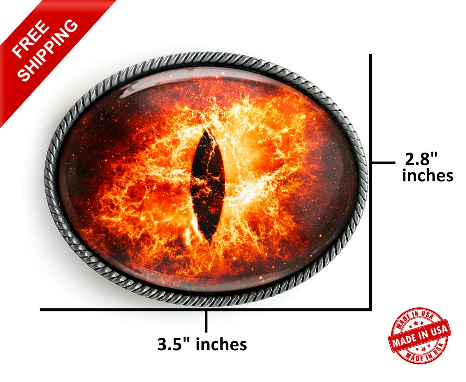 Fire Eyeball Belt Buckle – Halloween Monster Cosplay Handmade Buckle -147-E