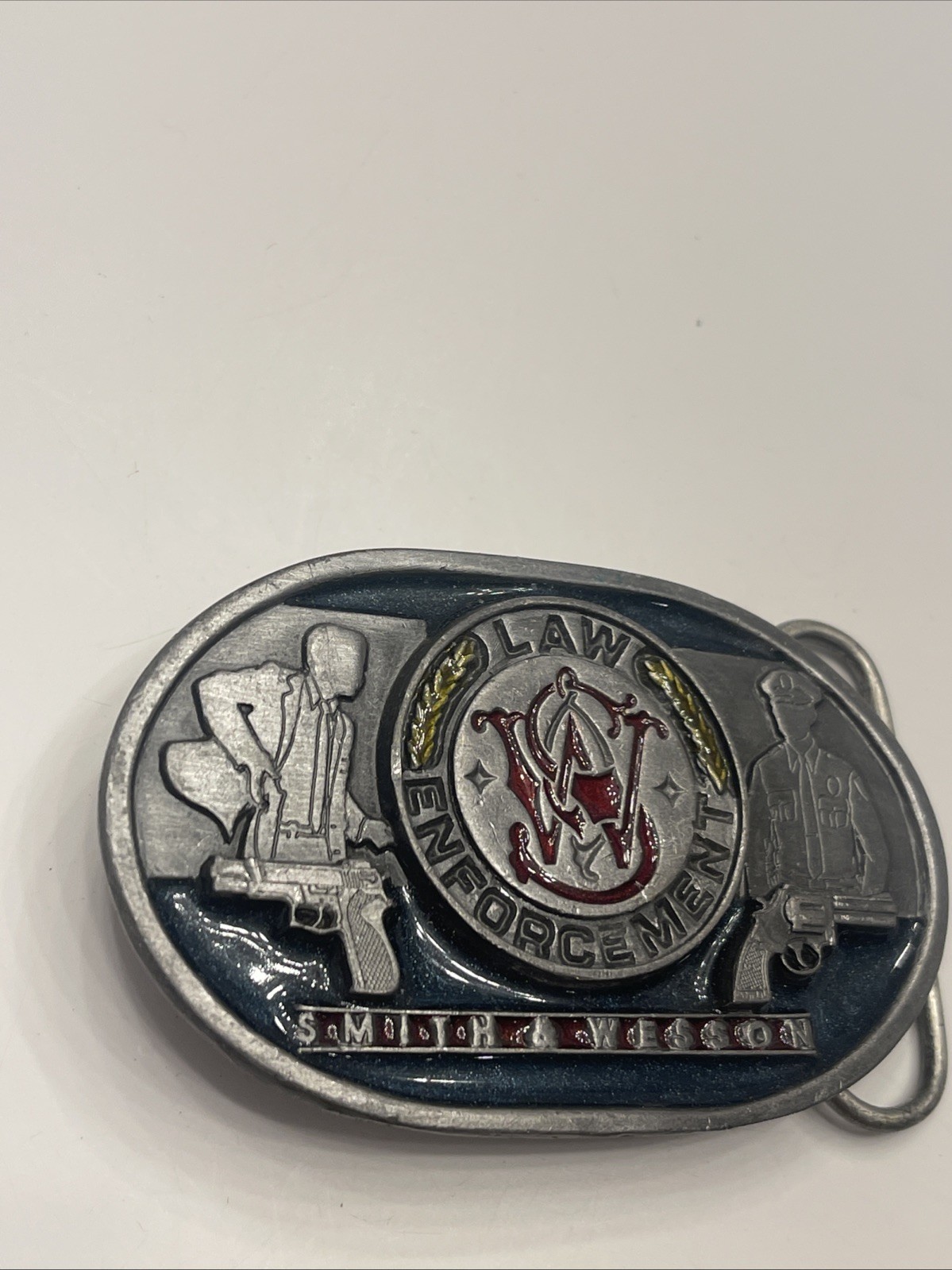 Smith and Wesson Law Enforcement Vintage Belt Buckle 1991 Bergamot H-300 USA