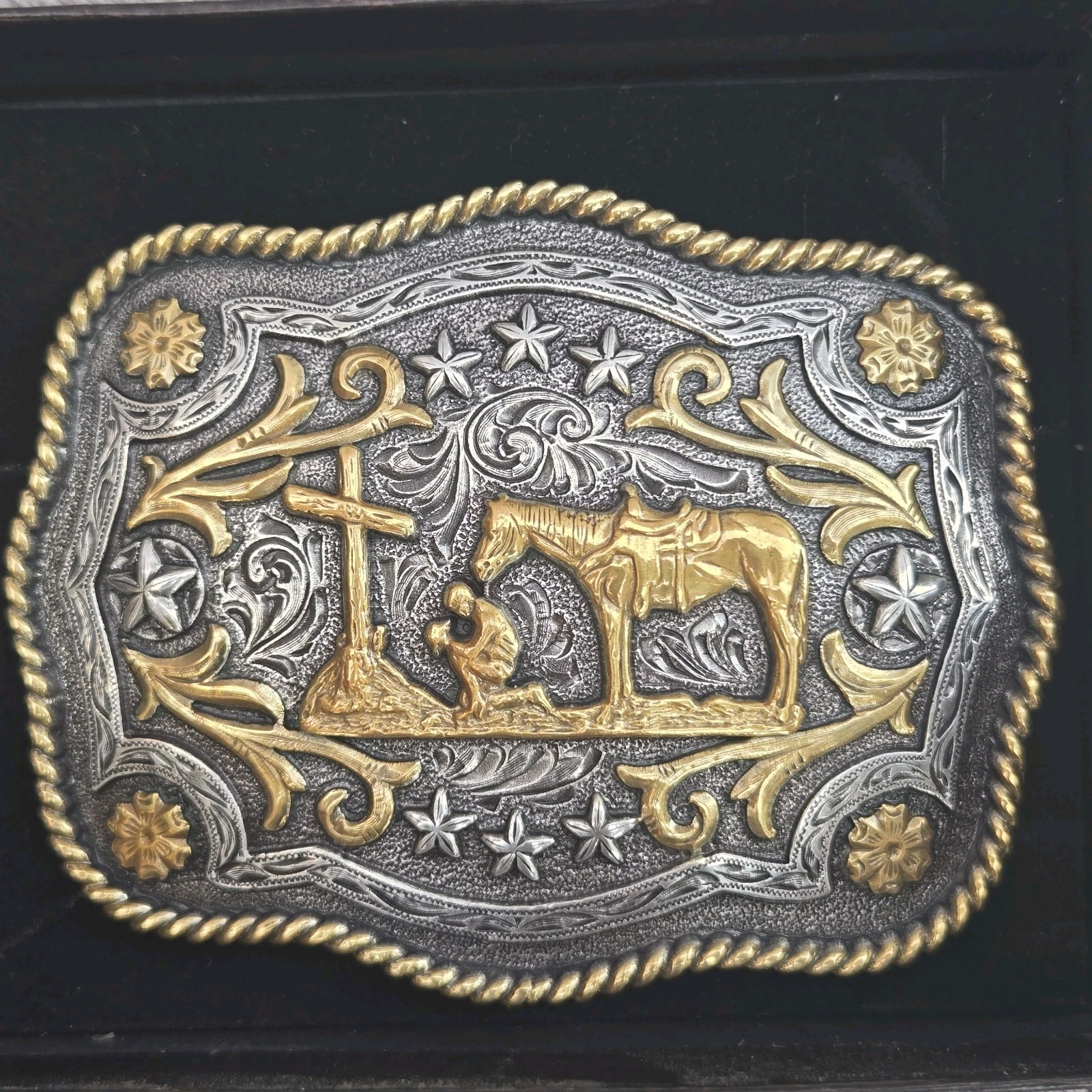 Cody James Belt Buckle Mens Western Cowboy Cross Christian Rectangle #938
