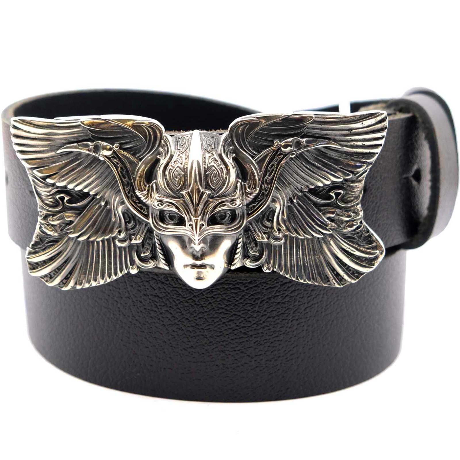 Valkyrie german silver belt buckle, Scandinavian Nordic Celtic Viking buckle