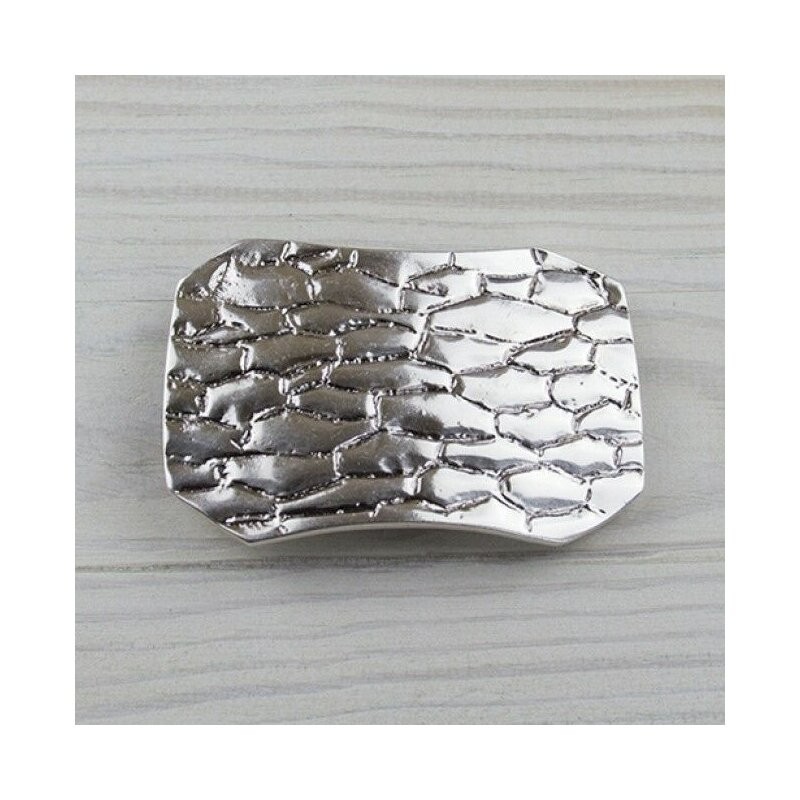 Vintage Yellow Textured Belt Buckle – Rustic Metal Buckle