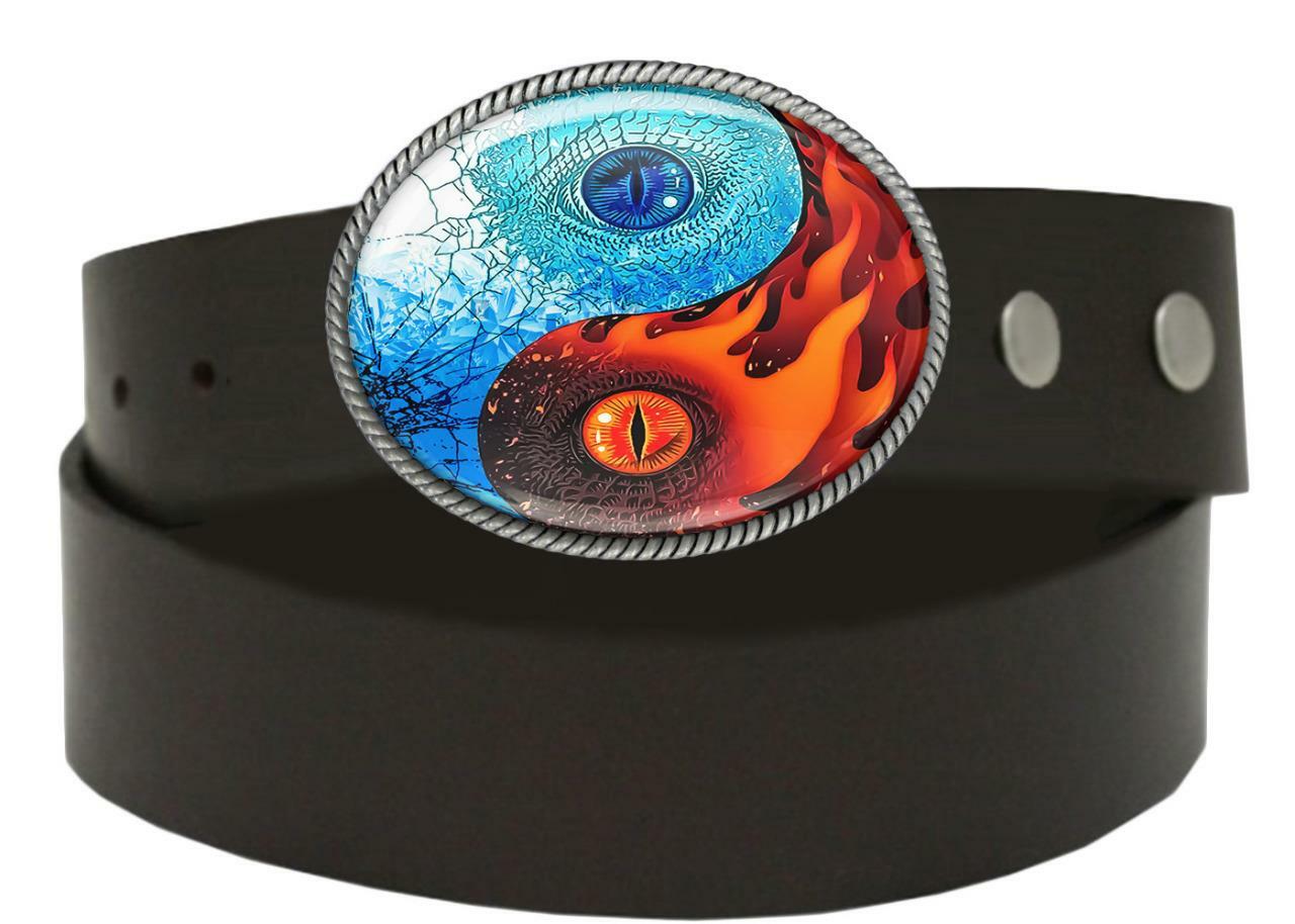 Yin Yang Sci-fi Dragon Tattoo Handmade Resin Artisan Belt Buckle