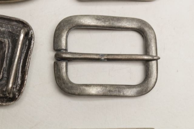 Lot of 9 Assorted Belt Buckles 1.5” Jewelled Silvertone Brass Chrome Crafter
