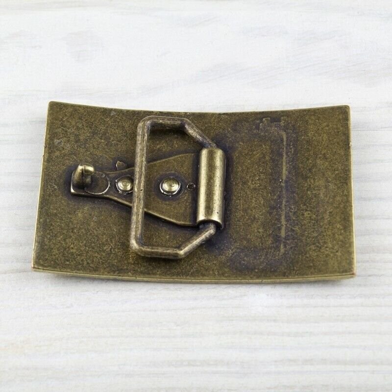 Rectangular Fish Scale Style Metal Antique Brass Belt Buckle