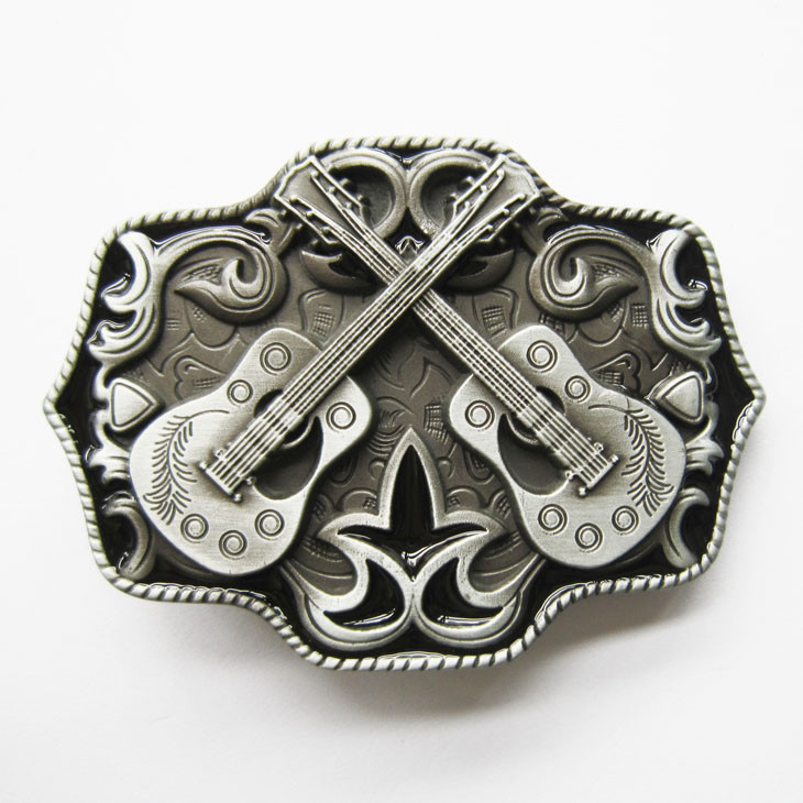 Men Belt Buckle Western Rope Cross Guitar Music Belt Buckle also Stock in US