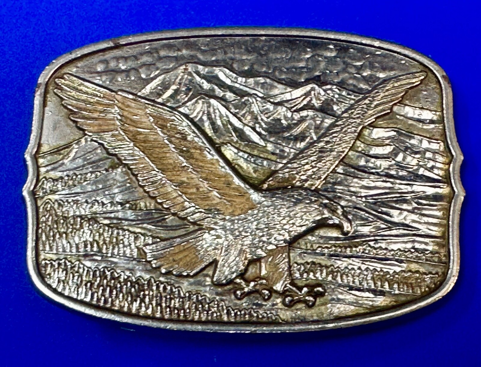 Patriotic Majestic American Bald Eagle Flying High Vintage Numbered Belt Buckle