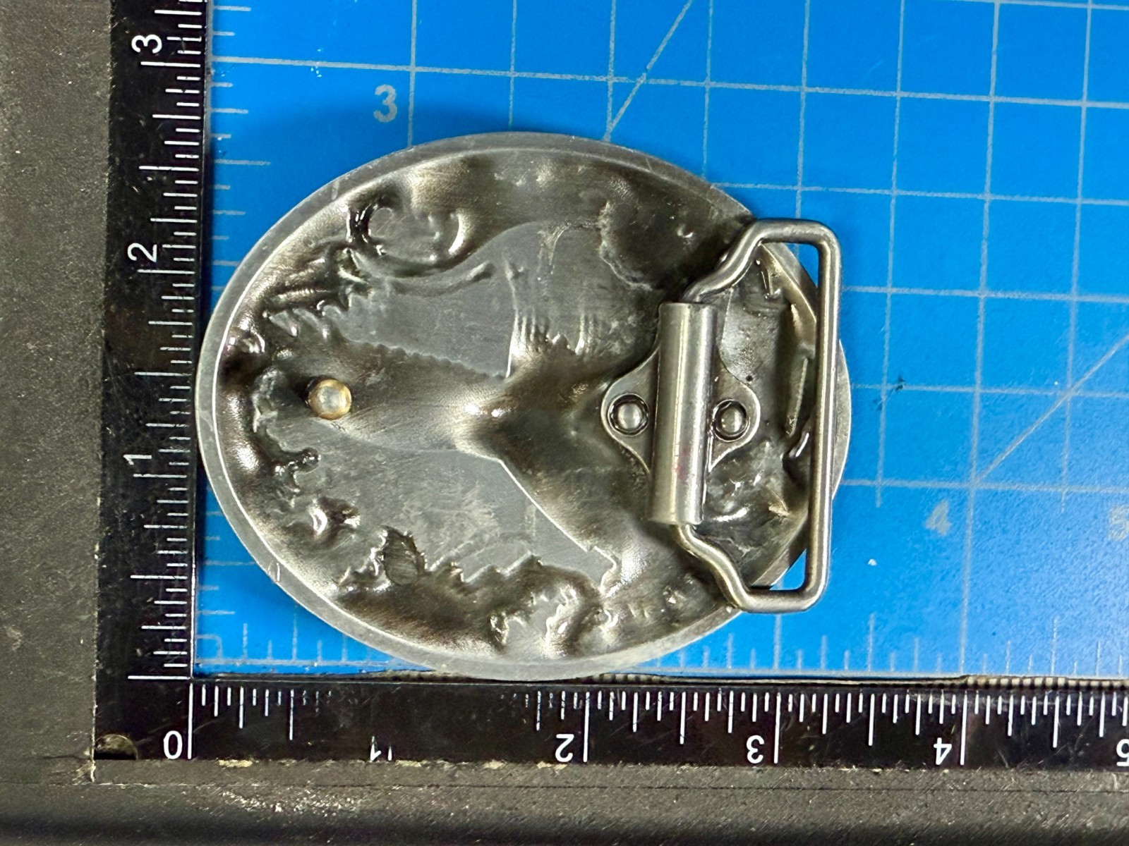 YELLOWSTONE National Park Moose Elk Wildlife Scene Silver Color Belt Buckle