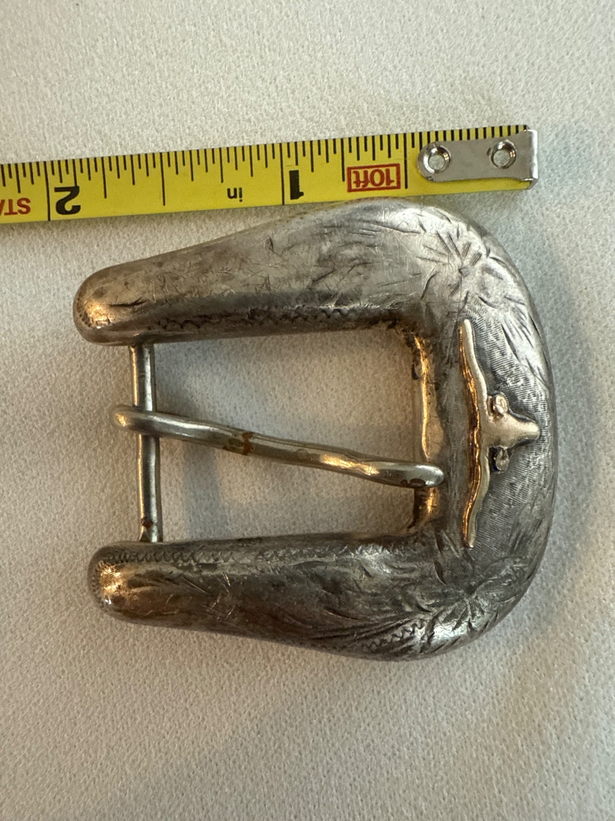 Sunset Trails VTG Sterling Silver & 10K Gold Longhorn Belt Buckle 20.8g #A2A02