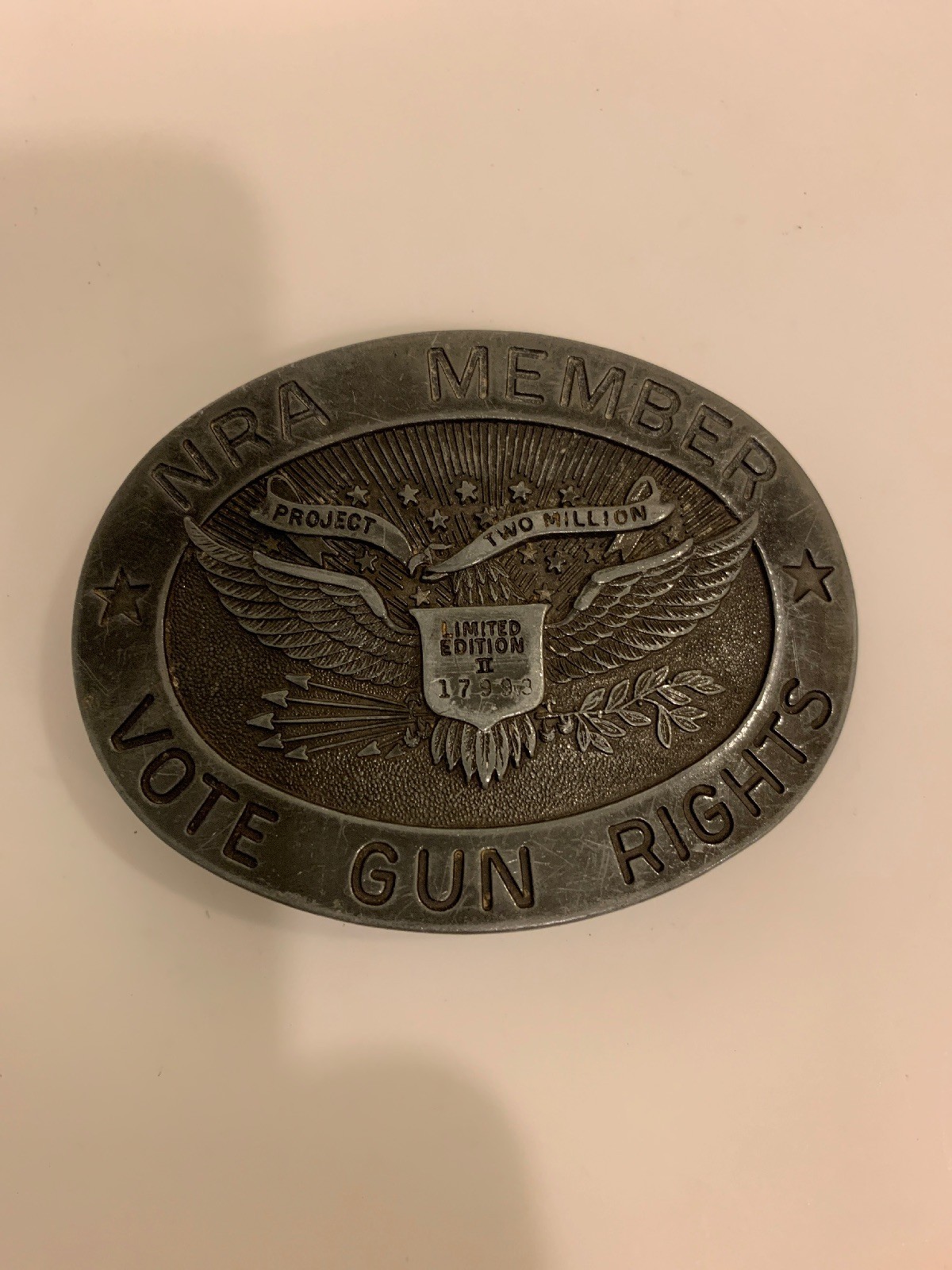 NRA Member Vote Gun Rights Belt Buckle Limited Edition No.17993