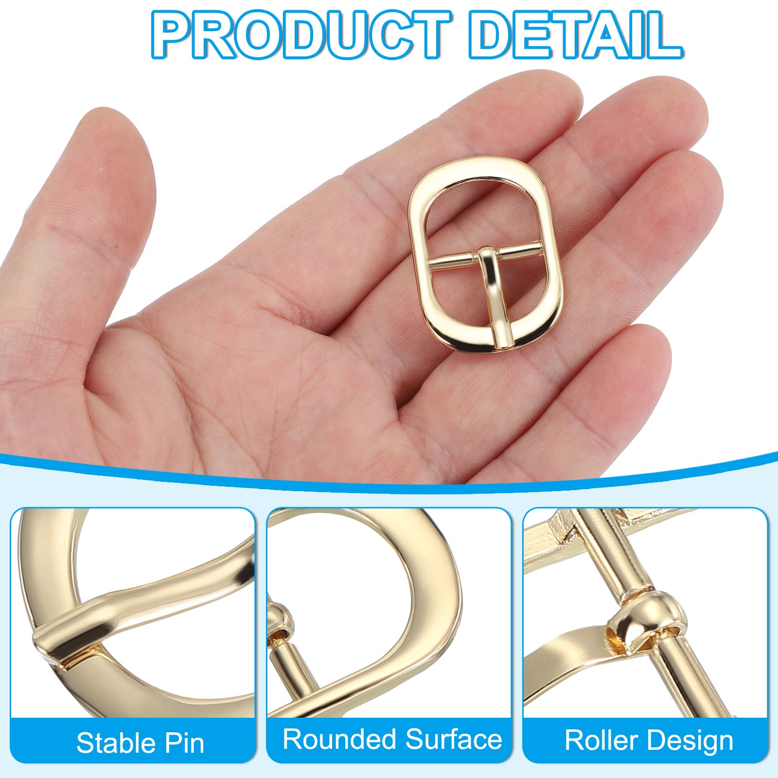 12Pcs 0.7&Prime; Single Prong Metal Roller Pin Belt Buckles Silver/Light Gold